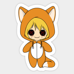 creepypasta ben drowned fox costume doll Sticker